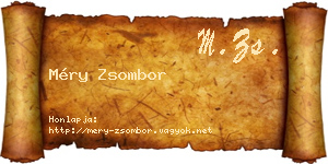 Méry Zsombor névjegykártya